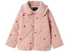 Name It transitional jacket pale mauve with heart embroidery